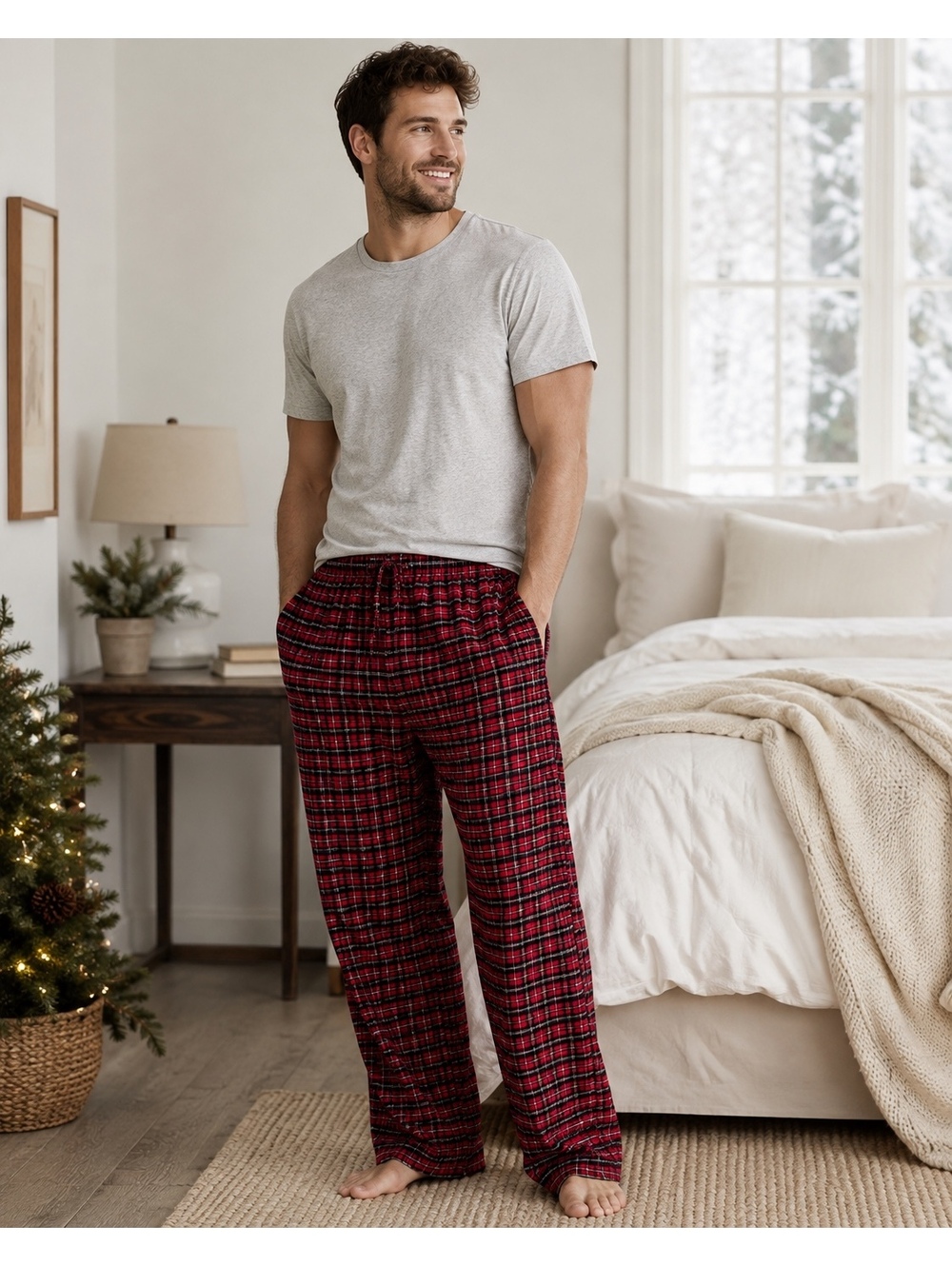 Polo Ralph Lauren Mens XL Red Tartan Plaid Pajama Pants Sleepwear Lounge Pony